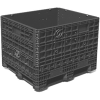 Medium-Duty Collapsible Bulkpak Containers, 48" L x 40" W x 34" H, Black Equipment World