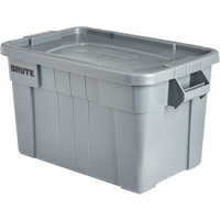 Brute Storage Tote with Lid, 27.88” D x 17.38” W x 15.13” H, 160 lbs. Capacity, Grey Equipment World
