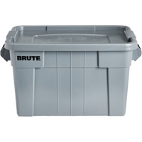 Brute Storage Tote with Lid, 27.88” D x 17.38” W x 15.13” H, 160 lbs. Capacity, Grey Equipment World