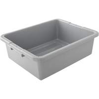 Undivided Bus/Utility Box, 7" H x 21.5" D x 17" L, Plastic, Grey Equipment World