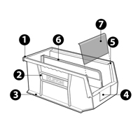 Stack & Hang Bin, 8-1/4" W x 7" H x 14-3/4" D, Blue Equipment World