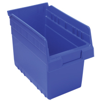 Store-Max Shelf Bins, 6-5/8" W x 8" H x 11-5/8" D, Blue, 44 lbs. Capacity Equipment World
