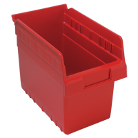 Store-Max Shelf Bins, 6-5/8" W x 8" H x 11-5/8" D, Red, 44 lbs. Capacity Equipment World