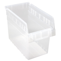 Store-Max Shelf Bins, 6-5/8" W x 8" H x 11-5/8" D, Clear, 44 lbs. Capacity Equipment World