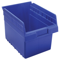 Store-Max Shelf Bins, 8-3/8" W x 8" H x 11-5/8" D, Blue, 44 lbs. Capacity Equipment World