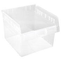 Store-Max Shelf Bins, 11-1/8" W x 8" H x 11-5/8" D, Clear, 44 lbs. Capacity Equipment World