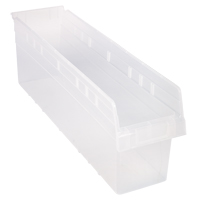 Store-Max Shelf Bins, 6-5/8" W x 8" H x 23-5/8" D, Clear, 68 lbs. Capacity Equipment World