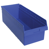 Store-Max Shelf Bins, 11-1/8" W x 8" H x 23-5/8" D, Blue, 68 lbs. Capacity Equipment World