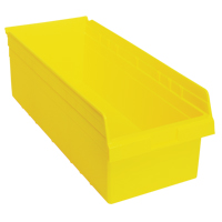 Store-Max Shelf Bins, 11-1/8" W x 8" H x 23-5/8" D, Yellow, 68 lbs. Capacity Equipment World