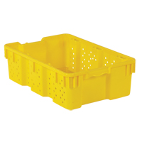 Contenant en plastique empilable Stack-N-Nest pour l'agriculture, 16" x 23,9" x 7,3", Jaune Equipment World