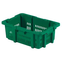 Contenant en plastique Stack-N-Nest pour la manutention des aliments, 16" x 23,9" x 8,8", Vert Equipment World