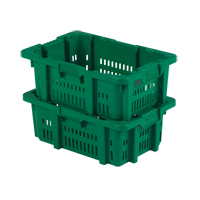 Contenant en plastique Stack-N-Nest pour la manutention des aliments, 16" x 23,9" x 8,8", Vert Equipment World