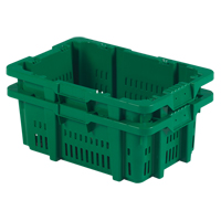 Contenant en plastique Stack-N-Nest pour la manutention des aliments, 16" x 23,9" x 8,8", Vert Equipment World