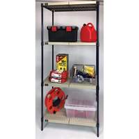Wire Shelving Unit with Plastic Shelves, Wire Frame with Plastic Shelves, Boltless, 600 lbs. Capacity, 48" W x 72" H x 18" D CG079 | Equipment World