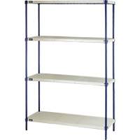 Wire Shelving Unit with Plastic Shelves, Wire Frame with Plastic Shelves, Boltless, 600 lbs. Capacity, 48" W x 72" H x 18" D CG079 | Equipment World