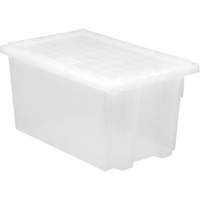 Heavy-Duty Stack & Nest Tote, 15" x 19.5" x 29.5", Clear Equipment World