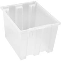 Heavy-Duty Stack & Nest Tote, 13" x 15.5" x 19.5", Clear Equipment World