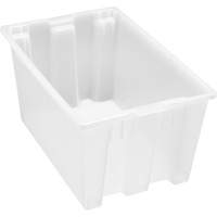 Heavy-Duty Stack & Nest Tote, 15" x 19.5" x 29.5", Clear Equipment World