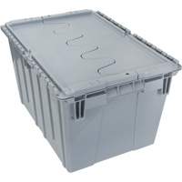 Contenant de distribution en plastique avec dessus basculant, 21,65" x 15,5" x 12,5", Gris Equipment World