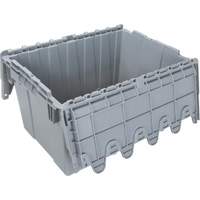 Contenant de distribution en plastique avec dessus basculant, 21,65" x 15,5" x 12,5", Gris Equipment World