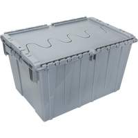 Contenant de distribution en plastique avec dessus basculant, 21,65" x 15,5" x 12,5", Gris Equipment World