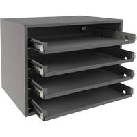 Small Bearing Rack, Steel, 4 Slots, 15-9/16" W x 11-7/8" D x 11-5/16" H, Grey Equipment World
