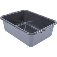 All-Purpose Flat-Bottom Storage Tub, 7" H x 15" D x 21" L, Plastic, Grey CG214 | Equipment World