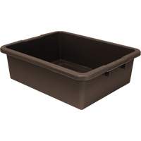 All-Purpose Ribbed-Bottom Storage Tub, 7" H x 17" D x 22" L, Plastic, Brown CG226 | Equipment World