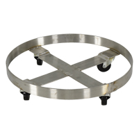 Drum Dollies, Stainless Steel, 800 lbs. Capacity, 23-1/4" Diameter, Rubber Casters Equipment World