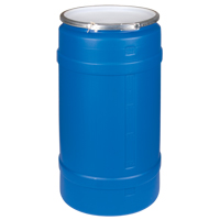 Polyethylene Drums, 30 US gal. (25 imp. Gal.), Open Top, Blue DC535 | Equipment World