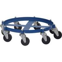 Octagon Drum Dolly, Steel, 2000 lbs. Capacity, 27-1/16" Diameter, Cast Iron Casters Equipment World