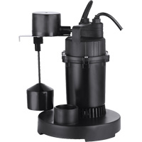 Thermoplastic Submersible Sump Pump, 2560 GPH, 115 V, 4.6 A, 1/3 HP Equipment World