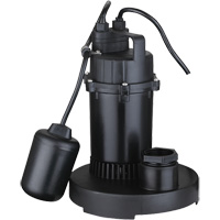 Thermoplastic Submersible Sump Pump, 2560 GPH, 115 V, 4.6 A, 1/3 HP Equipment World