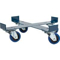 Drum Dolly, Steel, 1400 lbs. Capacity, 24" Diameter, Blue Elastic Casters Equipment World