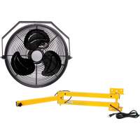 Industrial Workstation Fan Kit with Double Locking Arm, Industrial, 3 Speed, 12" Diameter Equipment World