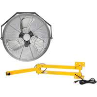 Industrial Workstation Fan Kit with Double Locking Arm, Industrial, 3 Speed, 18" Diameter Equipment World