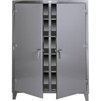 Armoires &agrave; double rangement, Acier, 8 Tablettes, 72" h x 48" la x 24" P, Gris fonc&eacute; Equipment World