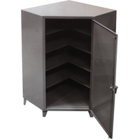 Corner Cabinets, Steel, 4 Shelves, 72" H x 48" W x 24" D, Grey Equipment World