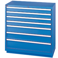 Drawer Cabinets, 7 Drawers, 40-1/4" W x 22-1/2" D x 41-3/4" H, Bright blue Equipment World