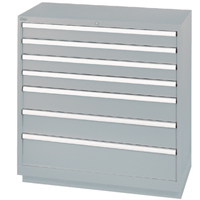 Drawer Cabinets, 7 Drawers, 40-1/4" W x 22-1/2" D x 41-3/4" H, Grey Equipment World