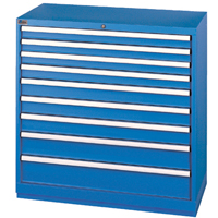 Drawer Cabinets, 9 Drawers, 40-1/4" W x 22-1/2" D x 41-3/4" H, Bright blue Equipment World