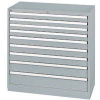 Drawer Cabinets, 9 Drawers, 40-1/4" W x 22-1/2" D x 41-3/4" H, Grey Equipment World