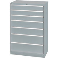 Drawer Cabinets, 7 Drawers, 40-1/4" W x 22-1/2" D x 59-1/2" H, Grey Equipment World