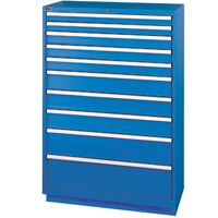 Drawer Cabinets, 10 Drawers, 40-1/4" W x 22-1/2" D x 59-1/2" H, Bright blue Equipment World