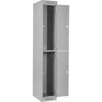 Clean Line Lockers, 2 -tier, Bank of 4, 48" x 18" x 72", Steel, Grey, Rivet (Assembled) Equipment World