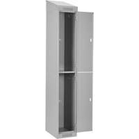 Clean Line Lockers, 2 -tier, Bank of 4, 48" x 18" x 78", Steel, Grey, Rivet (Assembled) Equipment World