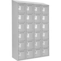 Clean Line Lockerette , 6 -tier, Bank of 4, 48" x 18" x 78", Steel, Grey, Rivet (Assembled) Equipment World