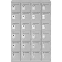 Clean Line Lockerette , 6 -tier, Bank of 4, 48" x 18" x 78", Steel, Grey, Rivet (Assembled) Equipment World