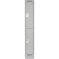 Casiers Clean Line, 2 niveaux, 12" x 18" x 76", Acier, Gris, Rivet (assembl&eacute;) Equipment World