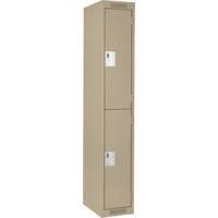 Clean Line Lockers, 2 -tier, 12" x 18" x 72", Steel, Beige, Rivet (Assembled) Equipment World